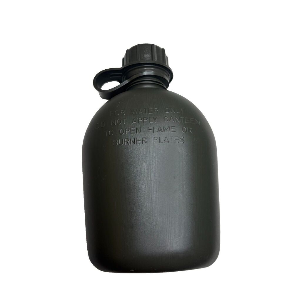 US Military 1 Quart Canteen OD Green Hard Plastic 1QT ALICE Cap Army Field Gear